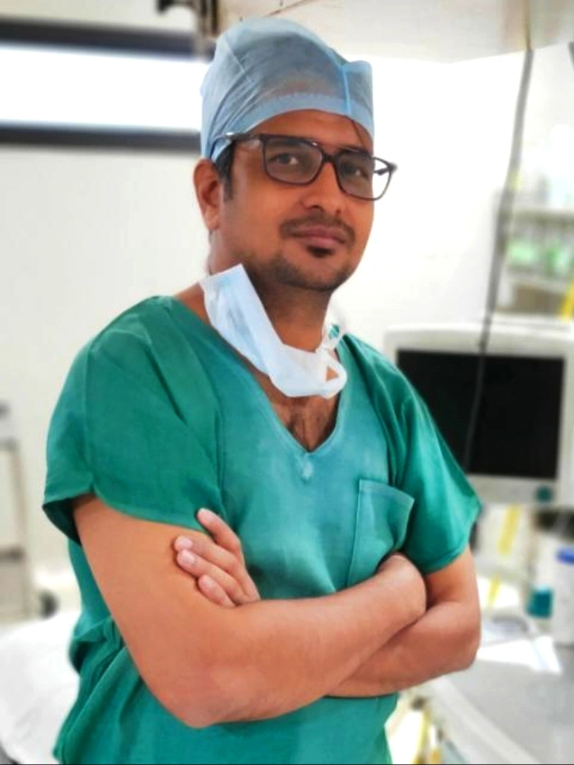 Dr. Ravindra Gupta at the clinic